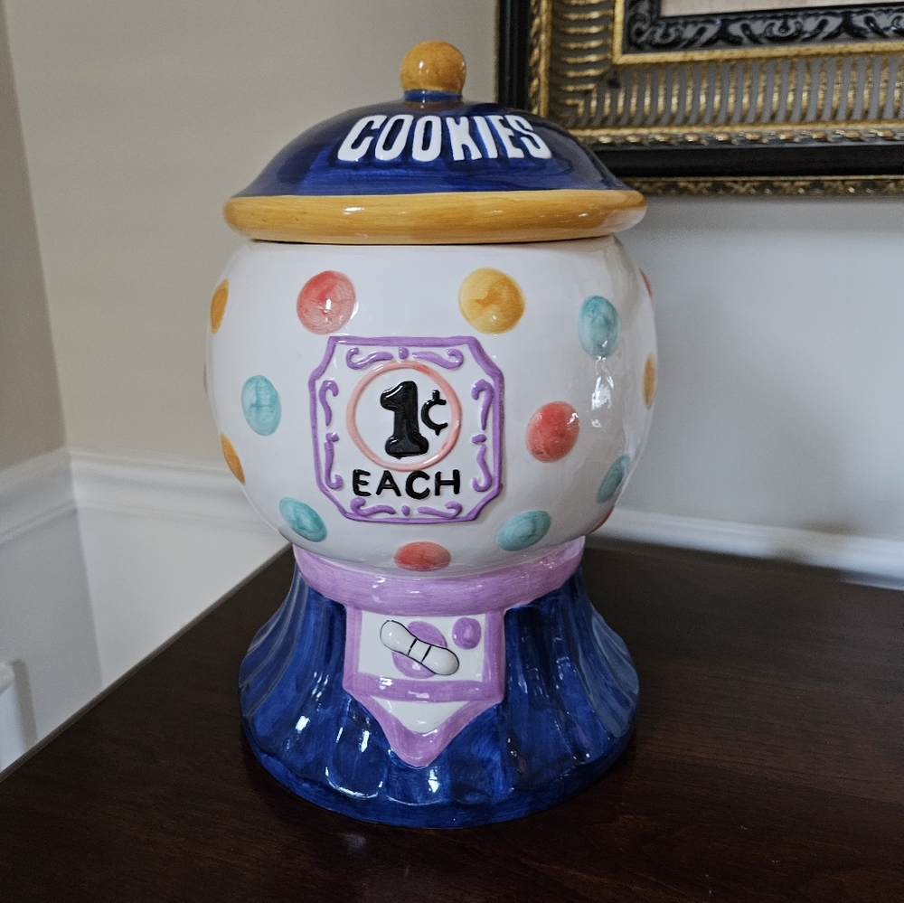 Vintage Bubble Gum machine Cookie Jar!  Bright And Colorfull by Jay Imports
